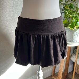 Y2K brown bubble mini skirt